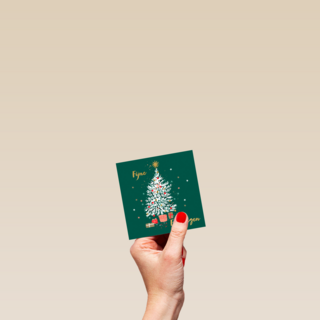 Groene kerstkaart vrolijke kerstboom