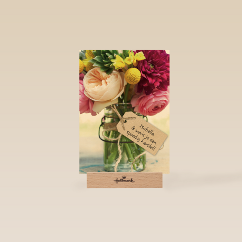 een bos bloemen voor een spoedig herstel