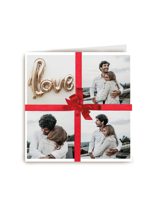 Kaart Hallmark | Liefde Valentijn | Valentijnskaart Strik Met 4 Fotos