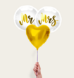 Ballonnentros Mr En Mrs Goud Wit