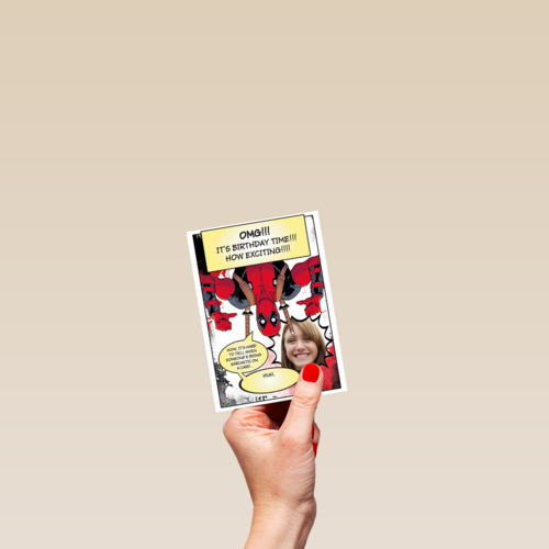 Deadpool sarcastic birthday card