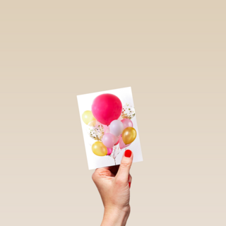 van harte met deze roze ballonnen