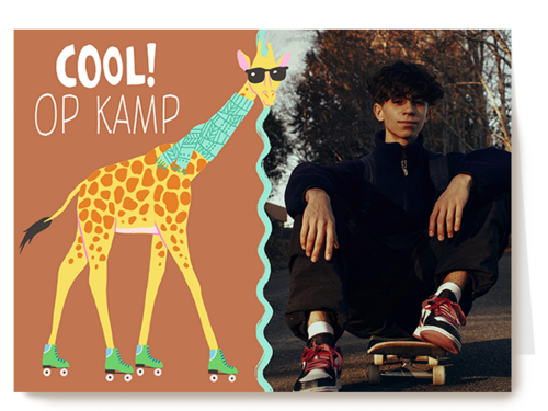 Giraf Cool Op Kamp fotokaart