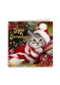 Kerstkaart schattige kat fijne feestdagen