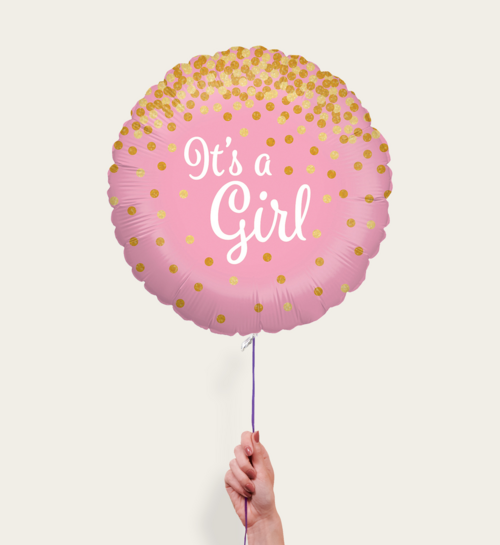 Ballon Baby Girl Lichtroze Goud