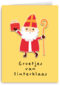 groetjes van sinterklaas met staf en kado
