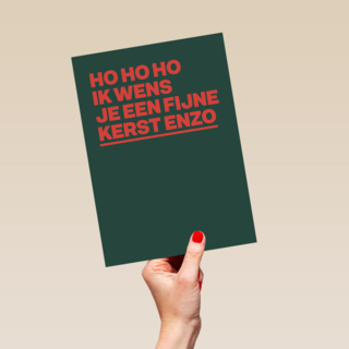 kerstkaart hohoho ik wens je fijne kerst enzo