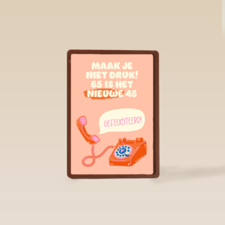 Verjaardagskaart 65 is het nieuwe 45