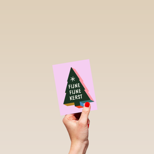 Kerstkaart fijne fijne kerst