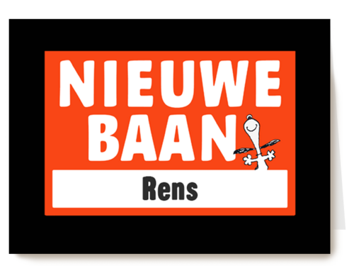 nieuwe baan kaart snoopy