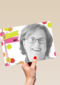 fotokaart vrouw roze