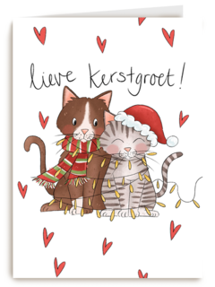 Kerstkaart kat matia studio