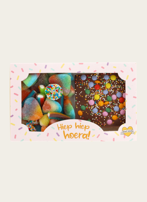 Brievenbus Snoep En Chocolade Hiep Hiep Hoera! | Veel Liefs Cadeau Chocolade |