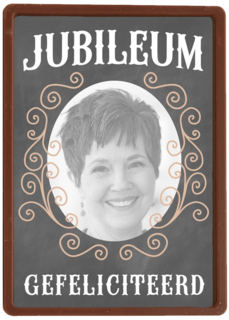 fotokaart jubileum  grijs met sierlijk patroon