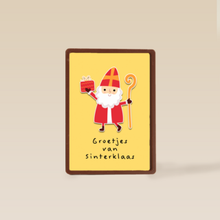 groetjes van sinterklaas met staf en kado