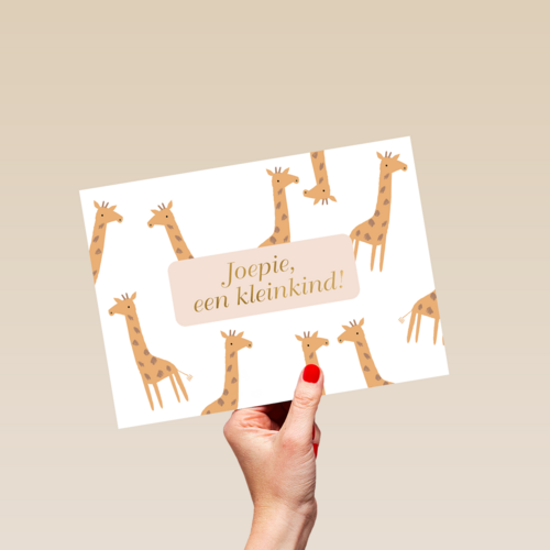Geboorte felicitatie kleinkind Giraffe design