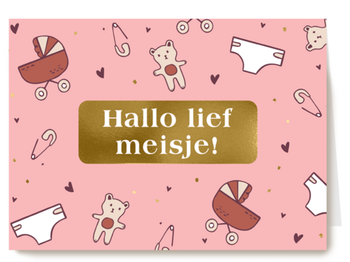 Kaart Hallmark | Geboorte Felicitatie | Geboorte Felicitatie Dochter Hallo Lief Meisje