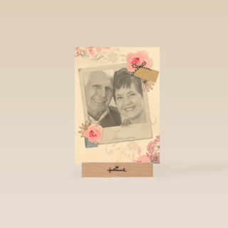 Roze rozen met fotolijst