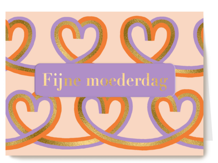 Moederdagkaart gekrulde harten