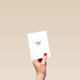 Sterktekaart vogel met bloem