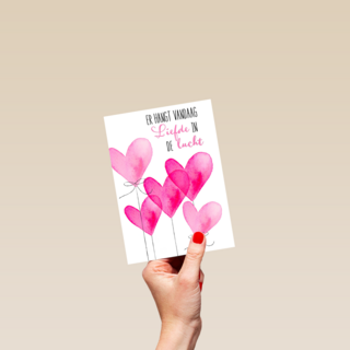 Trouwdagkaart Er hangt vandaag liefde in de lucht