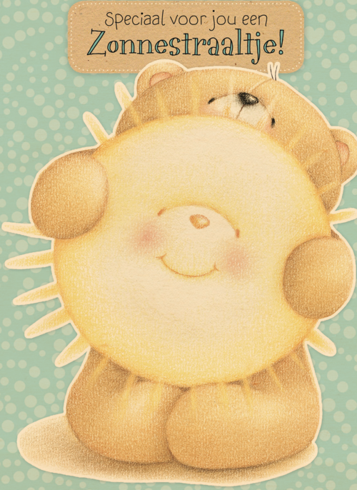 Houten Kaart Beterschapskaarten | Houten Kaart Hallmark | Beterschapskaarten | Beer Met Zon