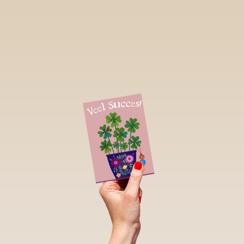 Succes kaart klavertjes vier plant