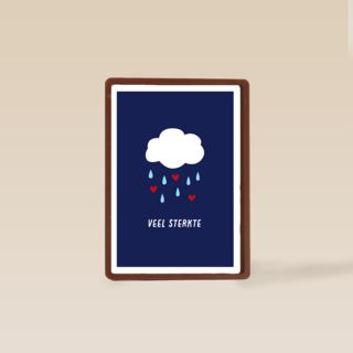 Sterkte kaart wolkje met hartjes regen
