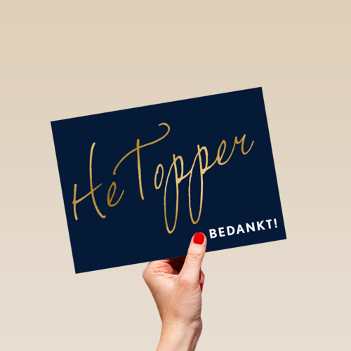 bedankt kaart zakelijk he topper