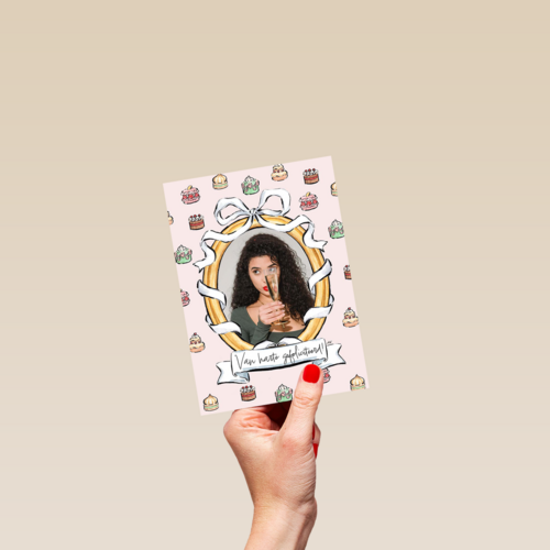 Verjaardagskaart foto cupcakes en spiegel