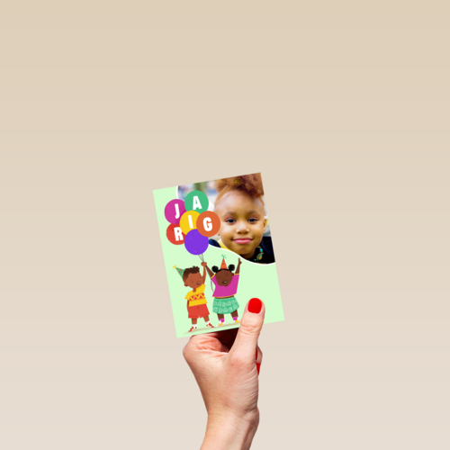 Kindjes met ballonnen fotokaart