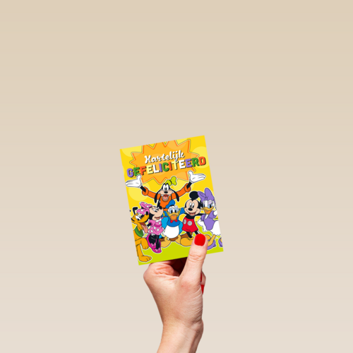 Verjaardagskaart Mickey en vriendjes