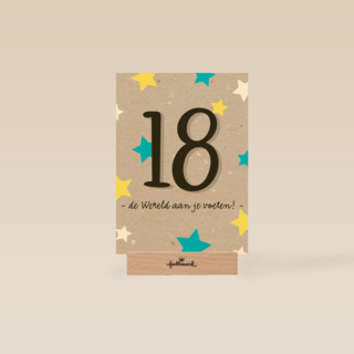 Verjaardagskaart 18 de wereld aan je voeten
