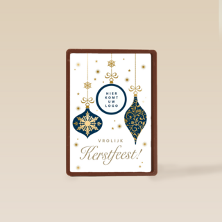 zakelijke kerstkaart met kerstballen