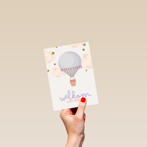 Adoptie felicitatiekaart luchtballon