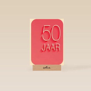 Verjaardagskaart 50 jaar roze rood