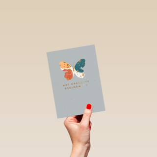 Condoleance oprechte deelneming vlinder grijs