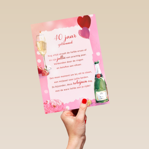 Huwelijksjubileum kaart 40 jaar getrouwd More than Word