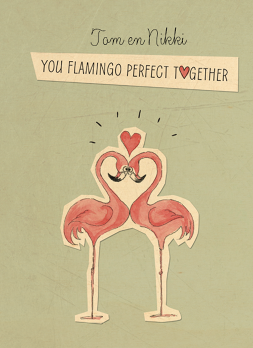 Houten Kaart Verloving | Houten Kaart Hallmark | Verloving | Verloofd Your Flamingo Perfect Together