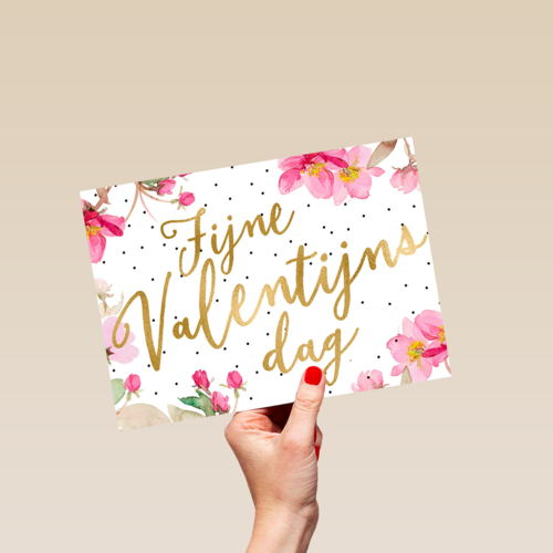 Valentijnskaart Romantisch fijne Valentijnsdag