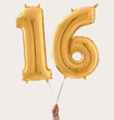 Cijferballon 16 Jaar Goud XL