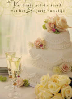 bruidstaart voor gouden huwelijk