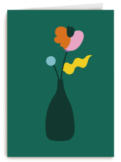 condoleancekaart met vaas bloemen