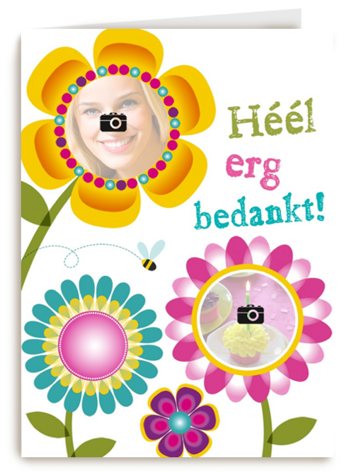 Kaart | Hallmark | Bedankt | Fotokaart Bloemen Heel Erg Bedankt