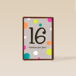 Verjaardagskaart 16 verjaardag tiener meisje