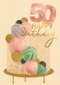 Verjaardagskaart 50 taart Happy Birthday