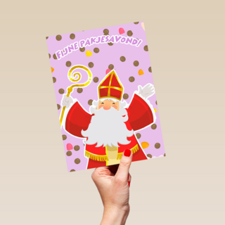 Sinterklaaskaart Fijne pakjesavond