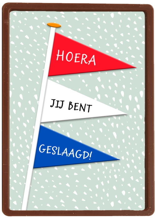 Chocolade Kaart Diploma | Hallmark | Chocolade Kaart Hallmark | Diploma | Geslaagd Kaart Nederlandse Vlaggetjes