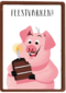 feestvarken met taartje