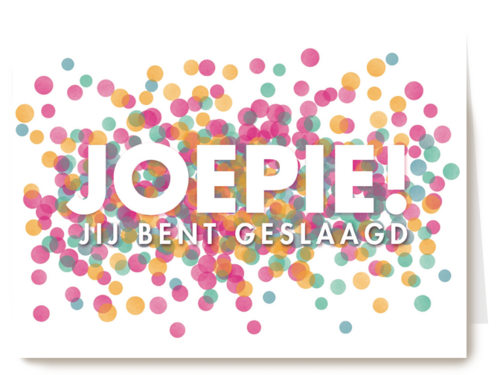 confetti joepie je bent geslaagd en hoeft niet meer te leren